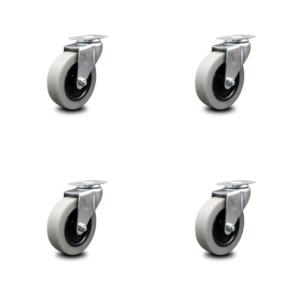 3 Inch Thermoplastic Wheel Top Plate Caster, 4PK